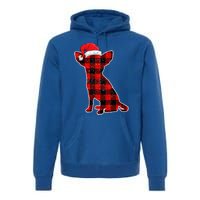 Santa Chihuahua Buffalo Plaid Gift Merry Christmas Dog Gift Premium Hoodie