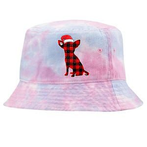 Santa Chihuahua Buffalo Plaid Gift Merry Christmas Dog Gift Tie-Dyed Bucket Hat