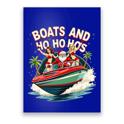 Santa Christmas Boats And Ho Ho Hos Poster