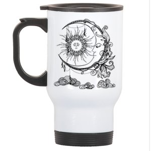 Space Celestial Bodies Sun Moon Boho Luna Solar Astronomy Stainless Steel Travel Mug