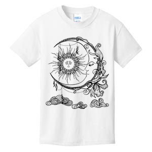 Space Celestial Bodies Sun Moon Boho Luna Solar Astronomy Kids T-Shirt