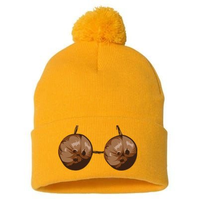 Summer Coconut Bra Halloween Costume Funny Outfit Gift Pom Pom 12in Knit Beanie