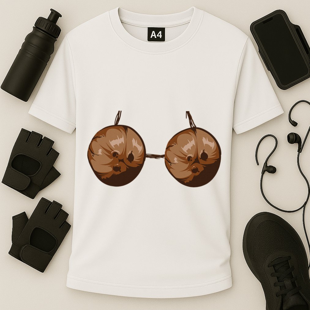 Summer Coconut Bra Halloween Costume Funny Outfit Gift Cooling Performance Crew T-Shirt