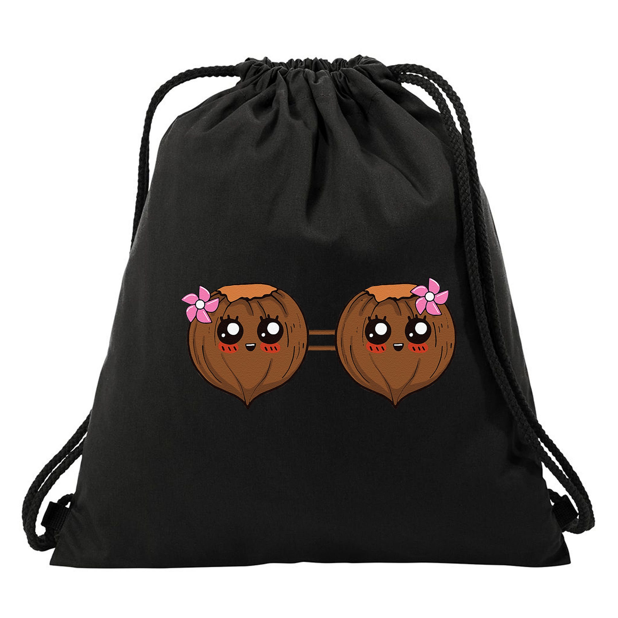 Summer Coconut Bra Halloween Costume Hawaii Aloha Beach Drawstring Bag