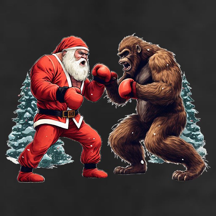 Santa Claus Boxing Bigfoot Sasquatch Christmas Adult Drive Performance Visor