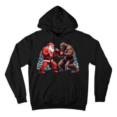 Santa Claus Boxing Bigfoot Sasquatch Christmas Tall Hoodie