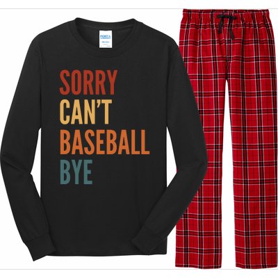 Sorry CanT Baseball Bye Long Sleeve Pajama Set