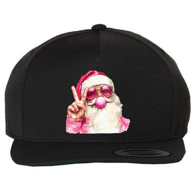 Santa Christmas Blowing B.U.B.B.L.E Wool Snapback Cap