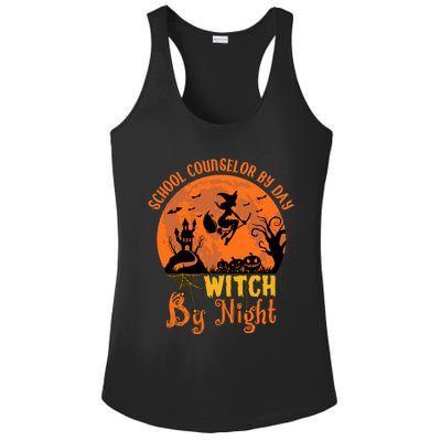 School Counselor By Day Witch By Night Halloween Costume Cute Gift Ladies PosiCharge Competitor Racerback Tank