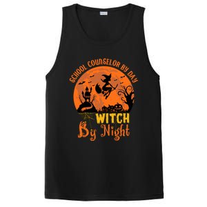 School Counselor By Day Witch By Night Halloween Costume Cute Gift PosiCharge Competitor Tank