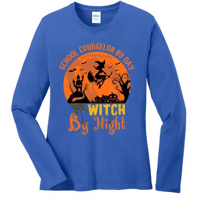 School Counselor By Day Witch By Night Halloween Costume Cute Gift Ladies Long Sleeve Shirt