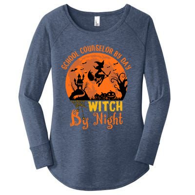 School Counselor By Day Witch By Night Halloween Costume Cute Gift Women's Perfect Tri Tunic Long Sleeve Shirt