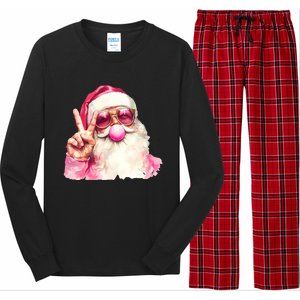 Santa Claus Blowing Gum Sunglasses Christmas Long Sleeve Pajama Set