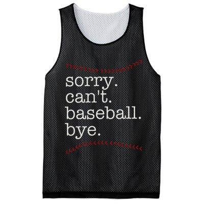 Sorry Can't Baseball Bye Mesh Reversible Basketball Jersey Tank
