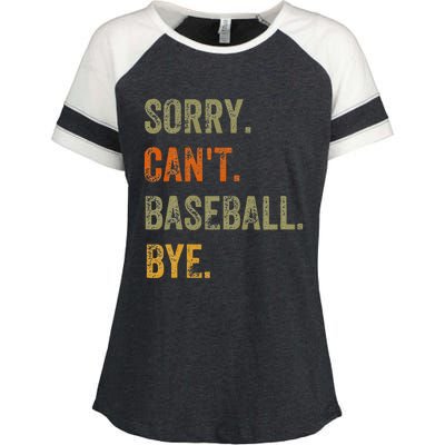 Sorry. Can't. Baseball. Bye. Retro Vintage quotes Enza Ladies Jersey Colorblock Tee