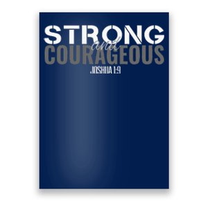 Strong & Courageous Bible Verse Tee For Women Men Christian Poster