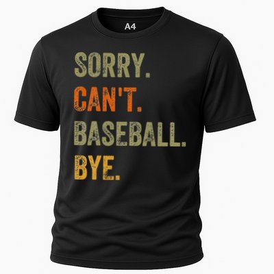 Sorry. Can't. Baseball. Bye. Retro Vintage Text Cooling Performance Crew T-Shirt