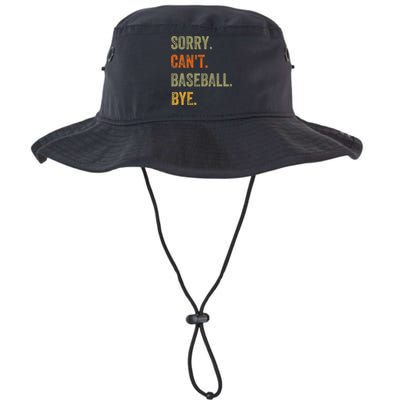 Sorry. Can't. Baseball. Bye. Retro Vintage Text Bucket Hat