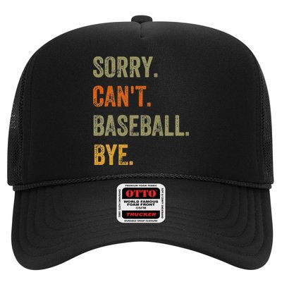 Sorry. Can't. Baseball. Bye. Retro Vintage Text Hat