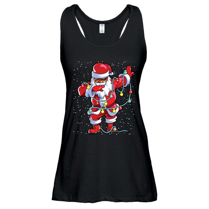 Santa Claus Black Christmas Afro African American Xmas Ladies Essential Flowy Tank