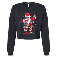 Santa Claus Black Christmas Afro African American Xmas Cropped Pullover Crew