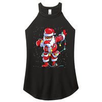 Santa Claus Black Christmas Afro African American Xmas Women's Perfect Tri Rocker Tank