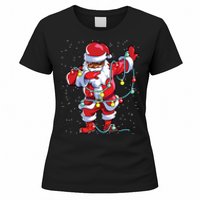 Santa Claus Black Christmas Afro African American Xmas Women's T-Shirt