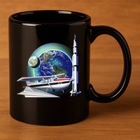 Science Club Blast Off 11oz C Handle Ceramic Mug