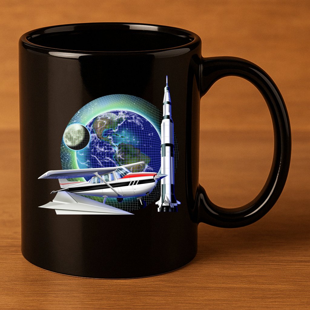 Science Club Blast Off 11oz C Handle Ceramic Mug