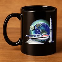 Science Club Blast Off 11oz C Handle Ceramic Mug