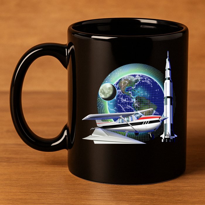 Science Club Blast Off 11oz C Handle Ceramic Mug