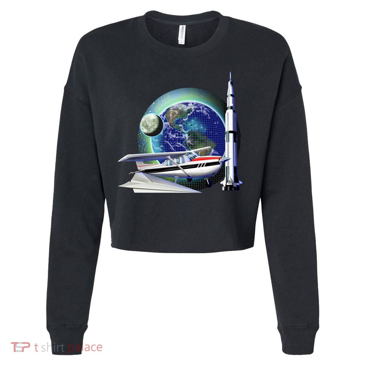 Science Club Blast Off Cropped Pullover Crew