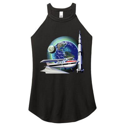 Science Club Blast Off Women's Perfect Tri Rocker Tank