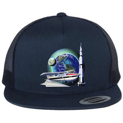 Science Club Blast Off Flat Bill Trucker Hat