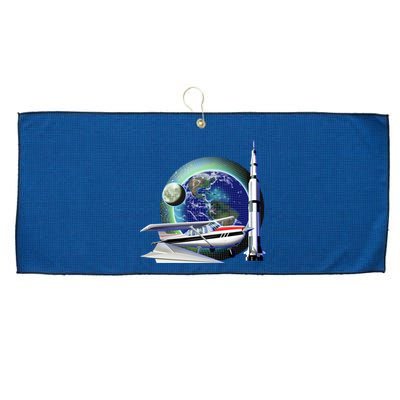 Science Club Blast Off Large Microfiber Waffle Golf Towel