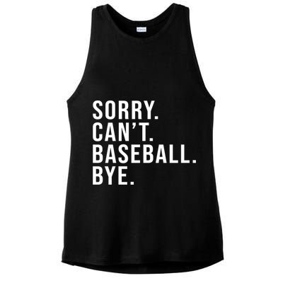 Sorry Can't Baseball Bye Funny Baseball Lover Game Day Vibes Gift Ladies PosiCharge Tri-Blend Wicking Tank