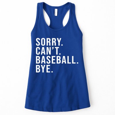 Sorry Can't Baseball Bye Funny Baseball Lover Game Day Vibes Gift Womens Tank Top