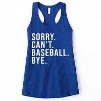 Sorry Can't Baseball Bye Funny Baseball Lover Game Day Vibes Gift Womens Tank Top