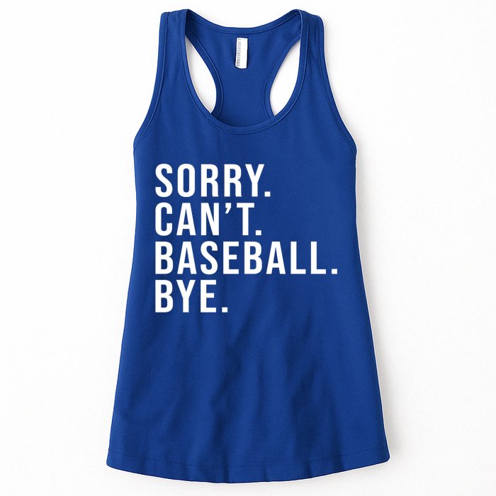 Sorry Can't Baseball Bye Funny Baseball Lover Game Day Vibes Gift Womens Tank Top