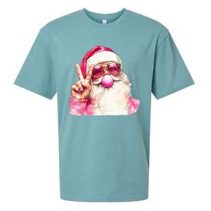 Santa Christmas Blowing Bubble Sueded Cloud Jersey T-Shirt