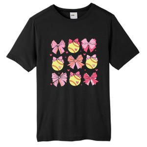 Softball Coquette Bow Softball Mom Mothers Day Tall Fusion ChromaSoft Performance T-Shirt