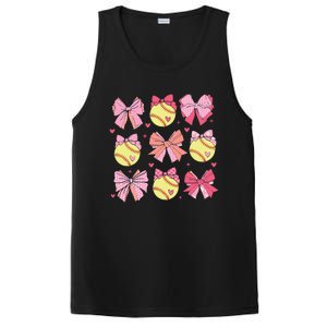 Softball Coquette Bow Softball Mom Mothers Day PosiCharge Competitor Tank