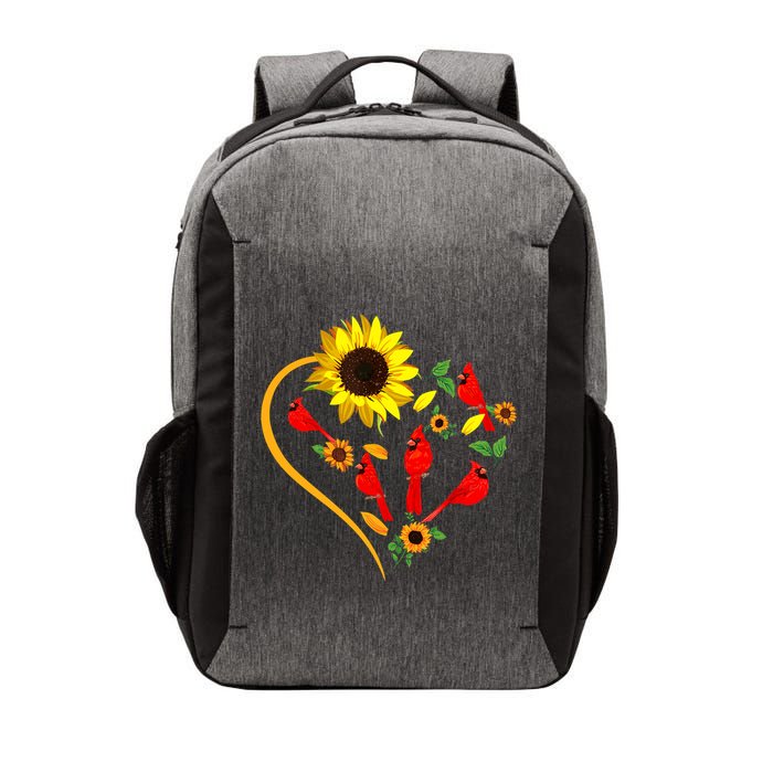 Sunflowers Cardinal Birds Cute Heart Shape Funny Bird Lover Vector Backpack