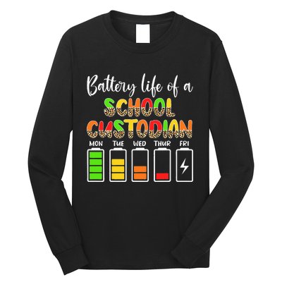 School Custodian Battery Life School Janitor Long Sleeve Shirt