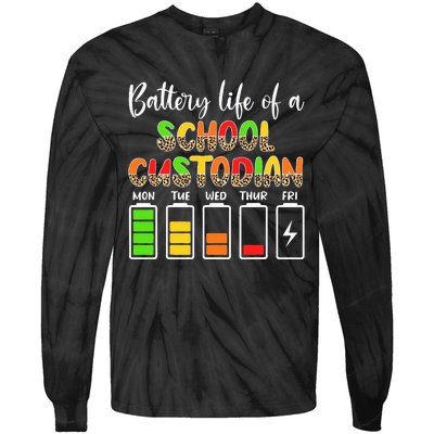 School Custodian Battery Life School Janitor Tie-Dye Long Sleeve Shirt