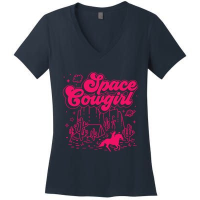 Space Cowgirl Bachelorette Party Rodeo Girl Wo Women's V-Neck T-Shirt