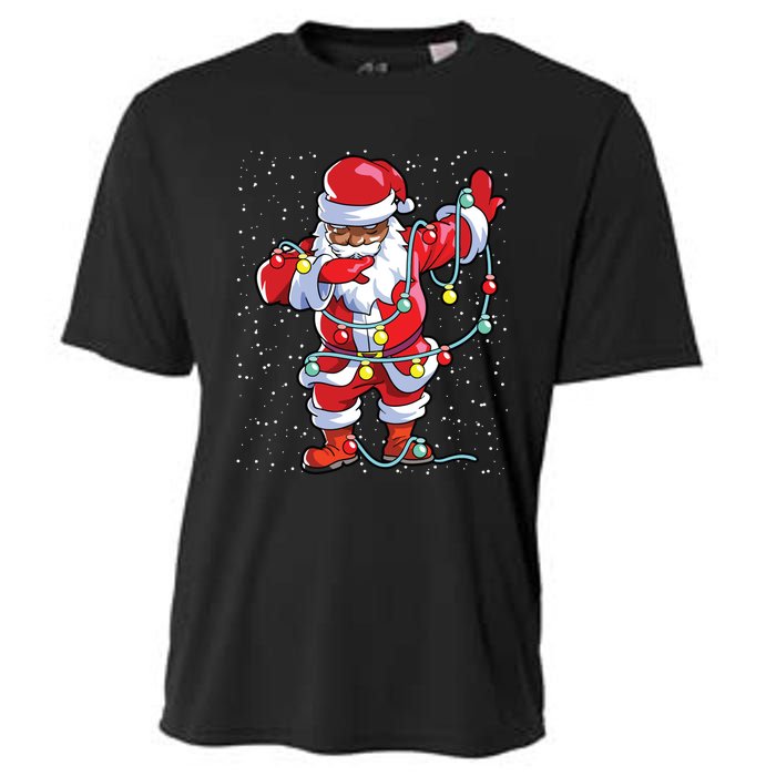 Santa Claus Black Christmas Afro African American Xmas Cooling Performance Crew T-Shirt