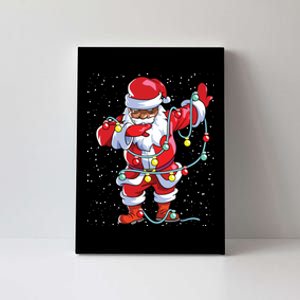 Santa Claus Black Christmas Afro African American Xmas Canvas