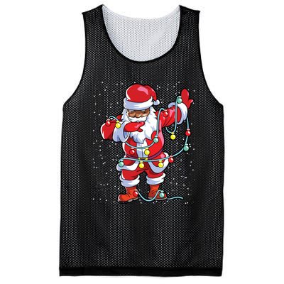 Santa Claus Black Christmas Afro African American Xmas Mesh Reversible Basketball Jersey Tank