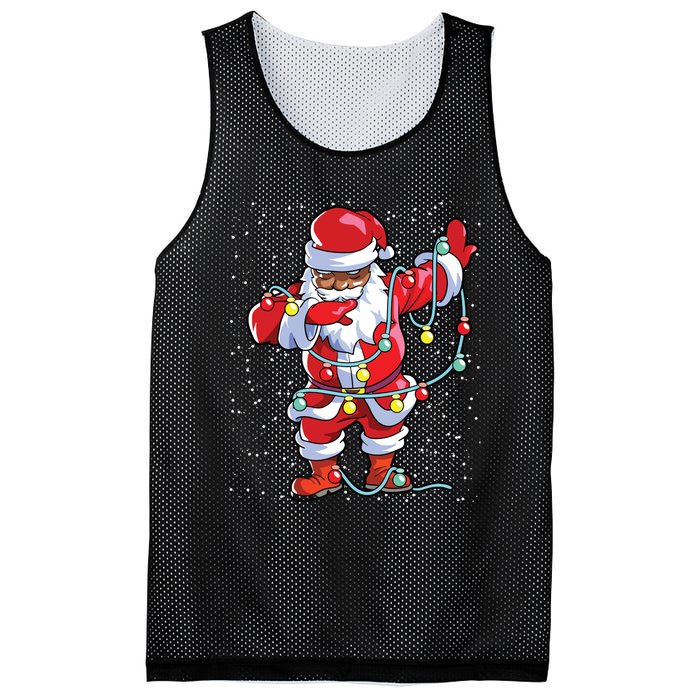 Santa Claus Black Christmas Afro African American Xmas Mesh Reversible Basketball Jersey Tank